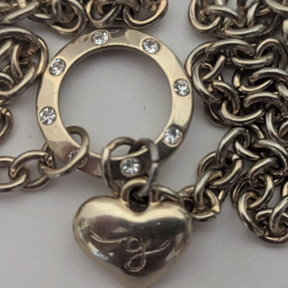 Vintage 90's Guess Gold Tone Chunky/Runway w/ Crystal-like Necklace! - Picture 2 of 3